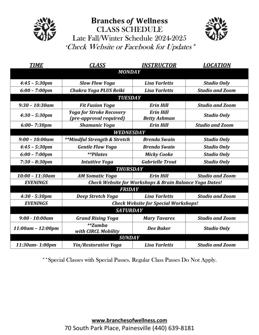 LATE FALL WINTER SCHEDULE 2024-1